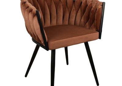 Wolly dining chair in brick red.