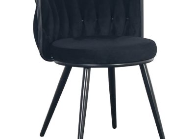 Wudy dining chair in black velvet.